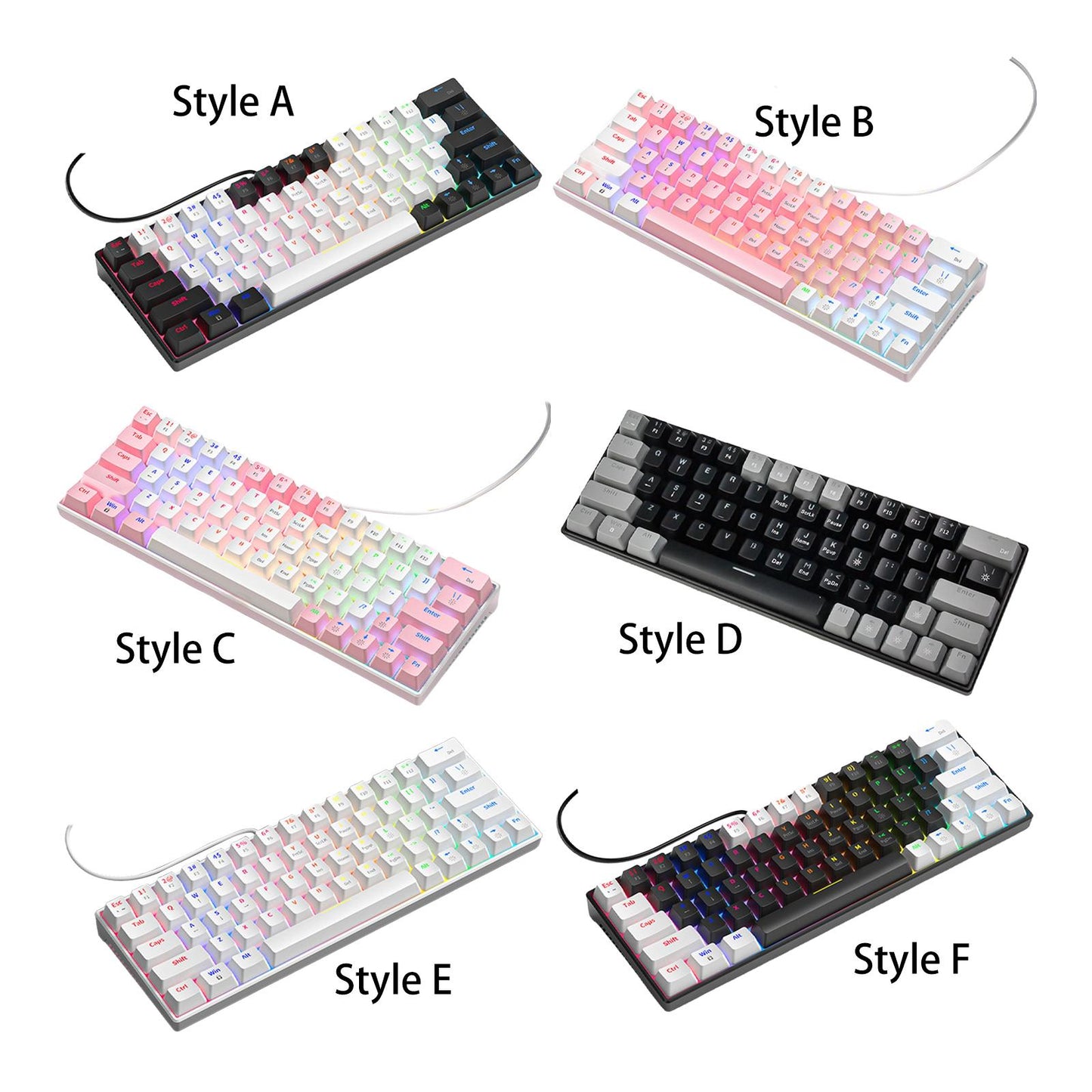 Wired Mechanical Keyboard Free Drive Hot Swap Keyboard USB Computer Keyboard Style A