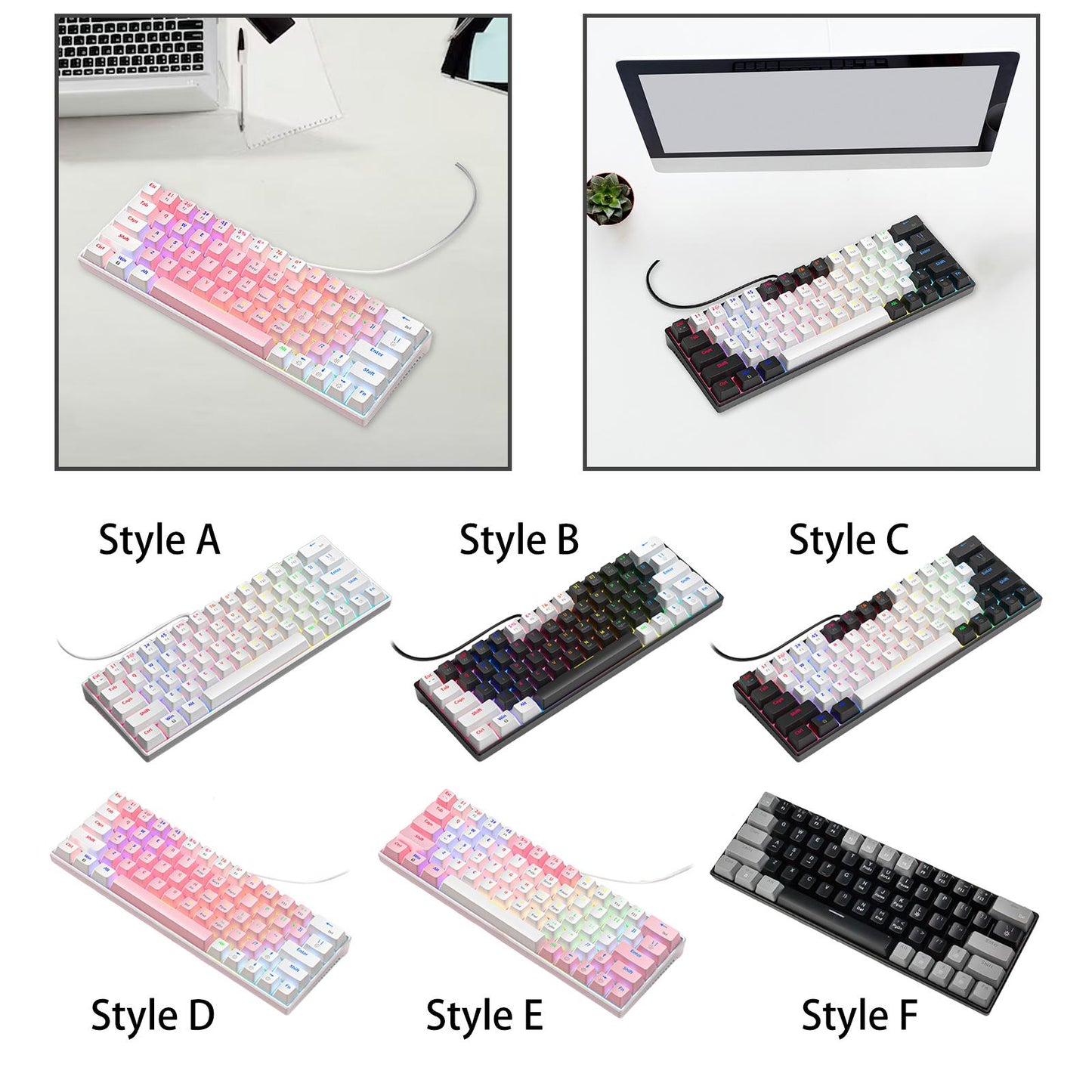 Wired Mechanical Keyboard Free Drive Hot Swap Keyboard USB Computer Keyboard Style A