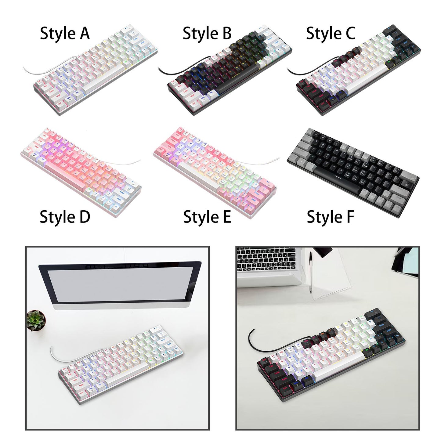 Wired Mechanical Keyboard Free Drive Hot Swap Keyboard USB Computer Keyboard Style A