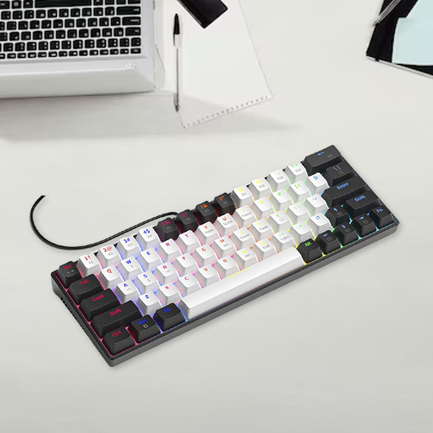 Wired Mechanical Keyboard Free Drive Hot Swap Keyboard USB Computer Keyboard Style C