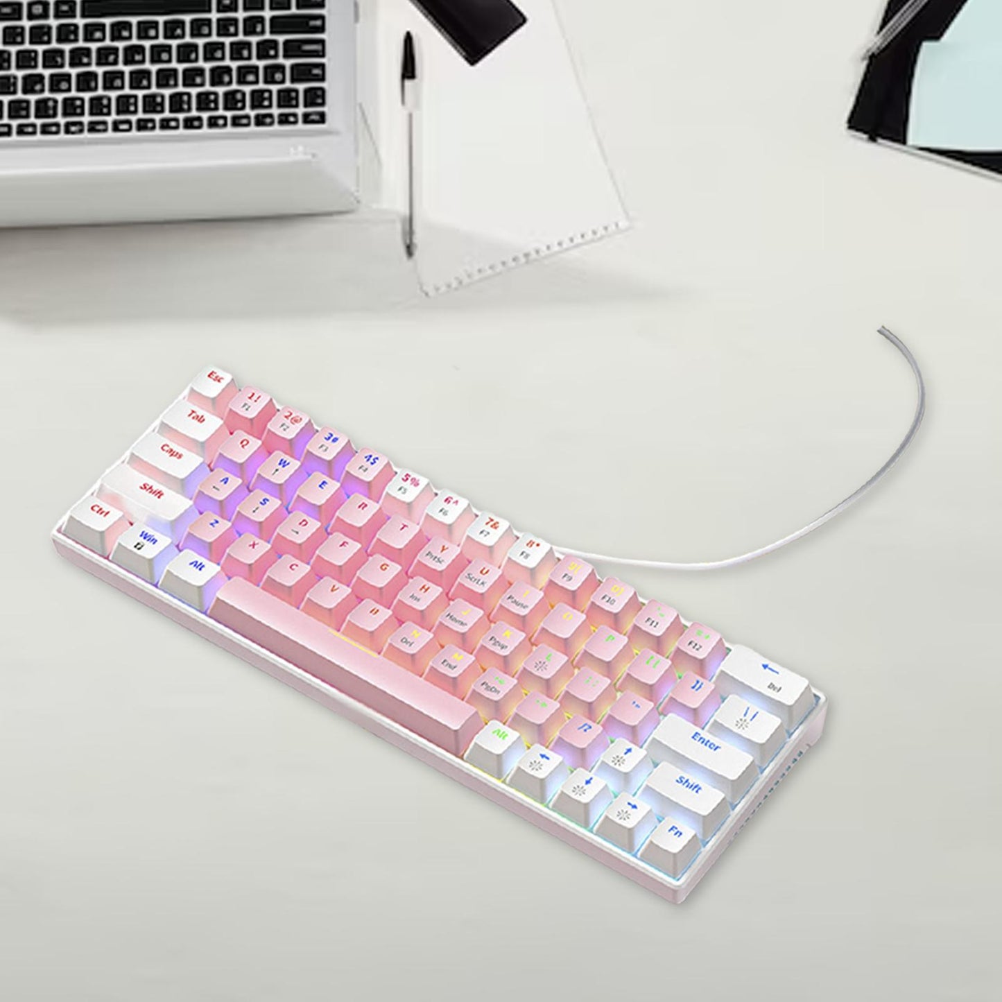 Wired Mechanical Keyboard Free Drive Hot Swap Keyboard USB Computer Keyboard Style D