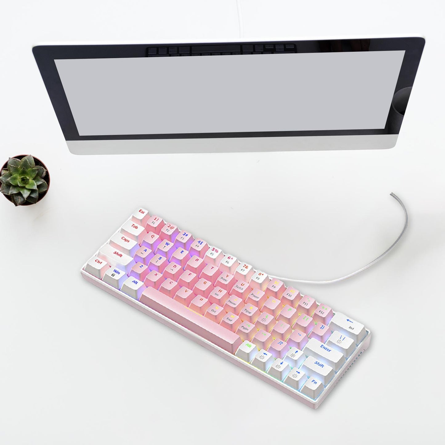 Wired Mechanical Keyboard Free Drive Hot Swap Keyboard USB Computer Keyboard Style D