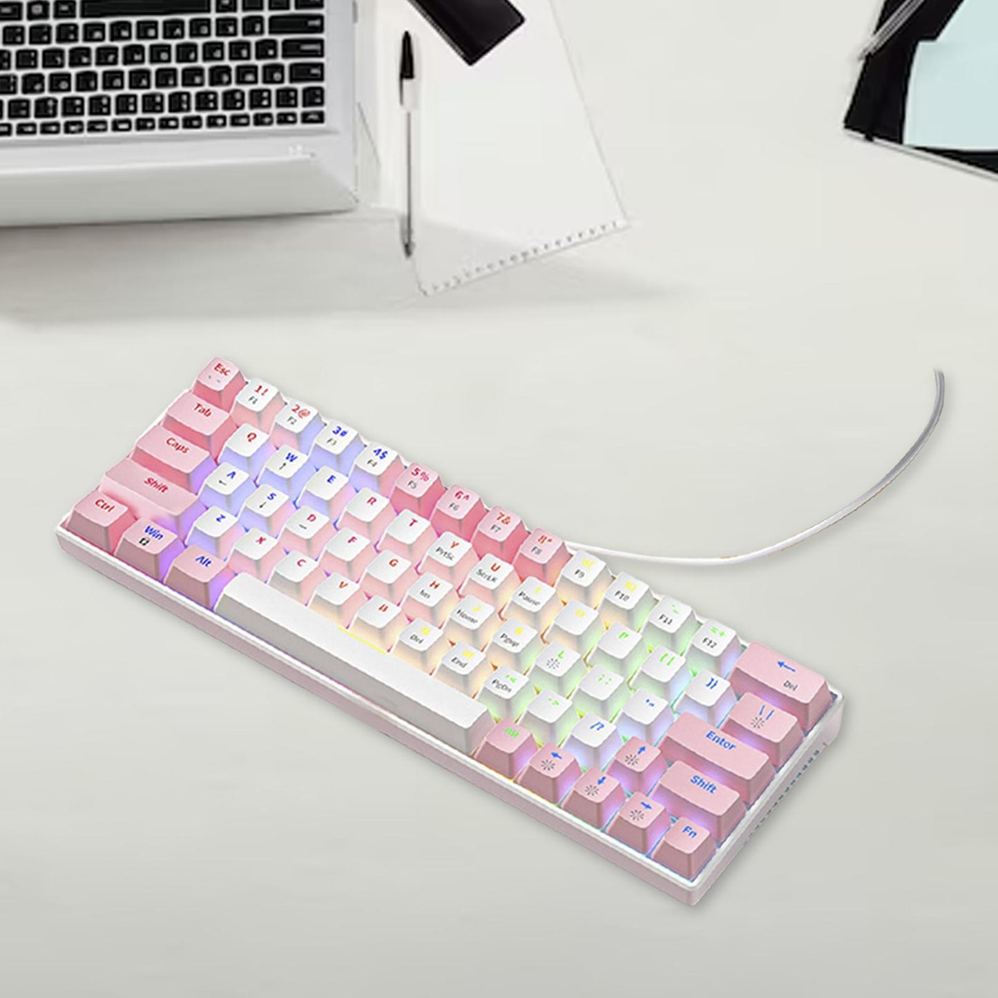 Wired Mechanical Keyboard Free Drive Hot Swap Keyboard USB Computer Keyboard Style E