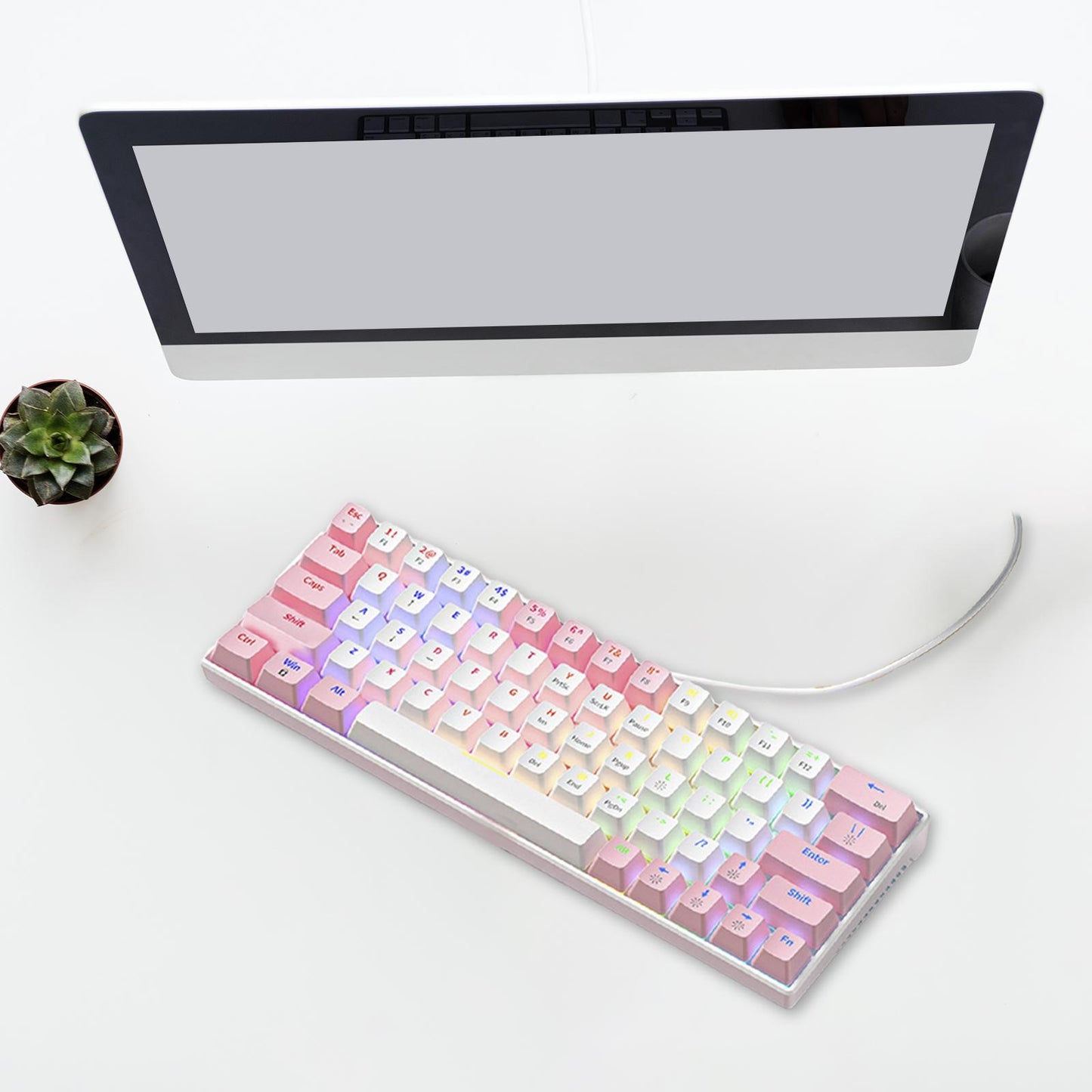 Wired Mechanical Keyboard Free Drive Hot Swap Keyboard USB Computer Keyboard Style E