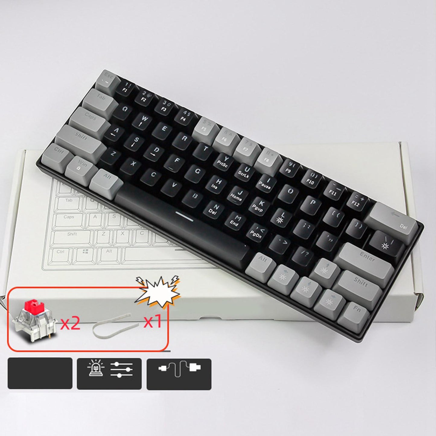 Wired Mechanical Keyboard Free Drive Hot Swap Keyboard USB Computer Keyboard Style F