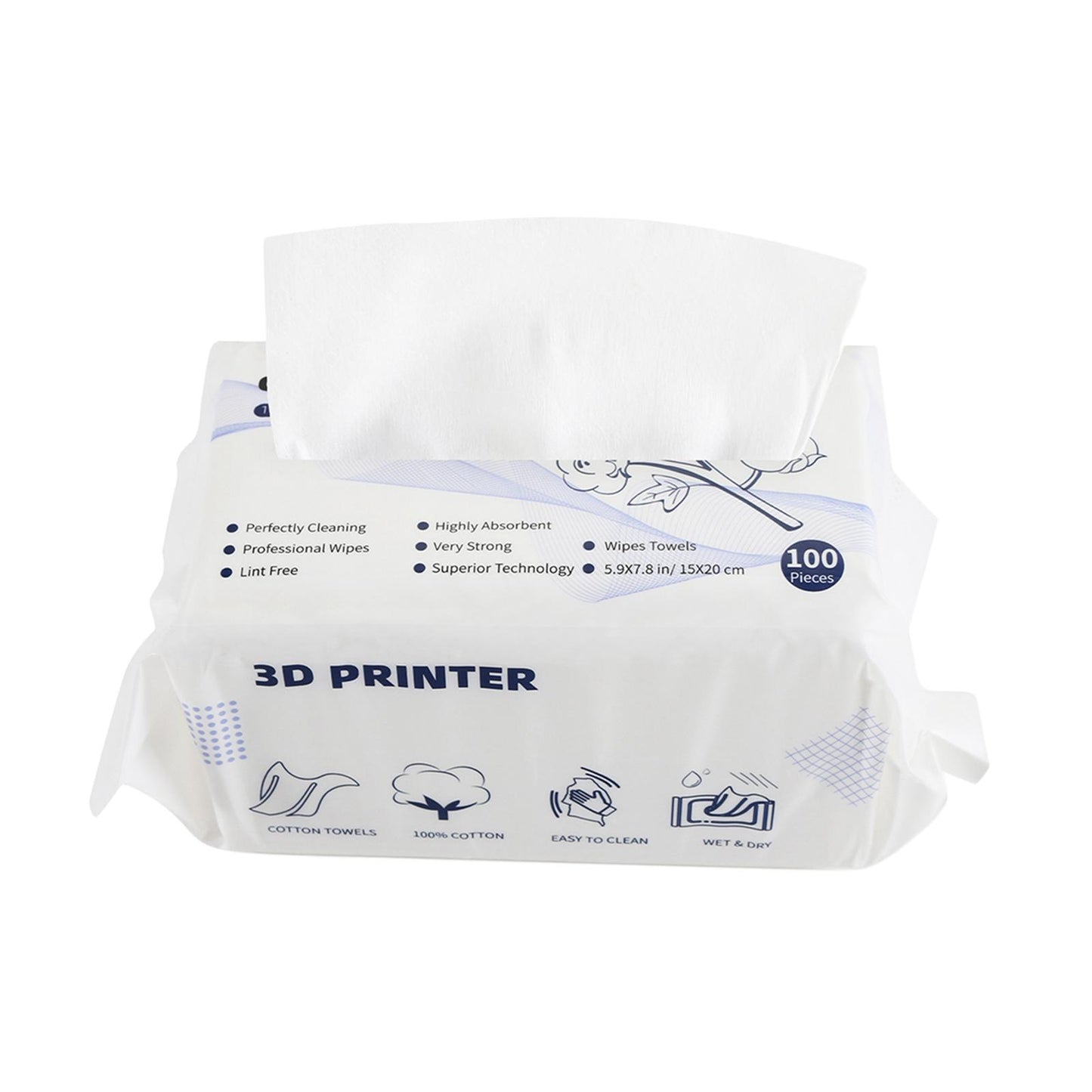 3D Printer Cleaning Wipes Highly Absorbent for Glass Metal Delicate Surfaces