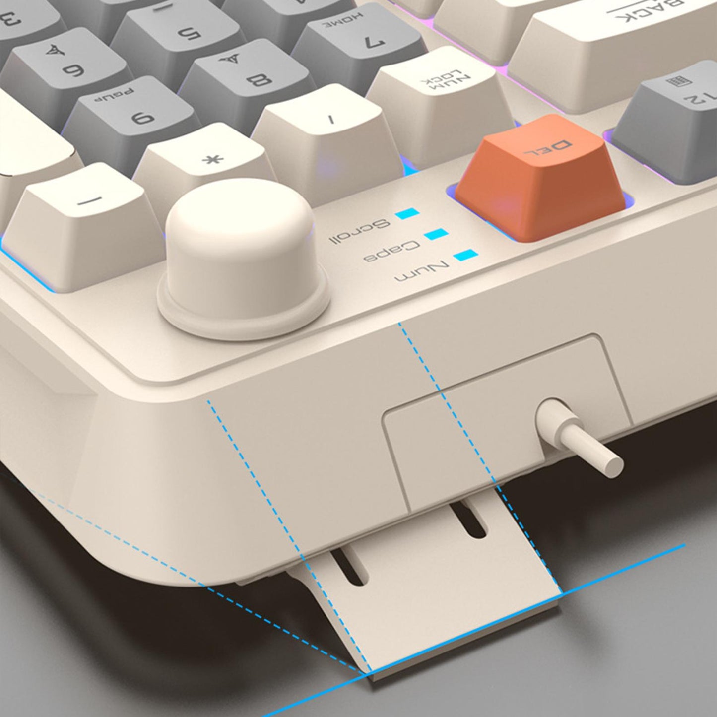 RGB Gaming Keyboard 94 Keys Compact USB Wired Keyboard for Windows PC Gamers White Gray