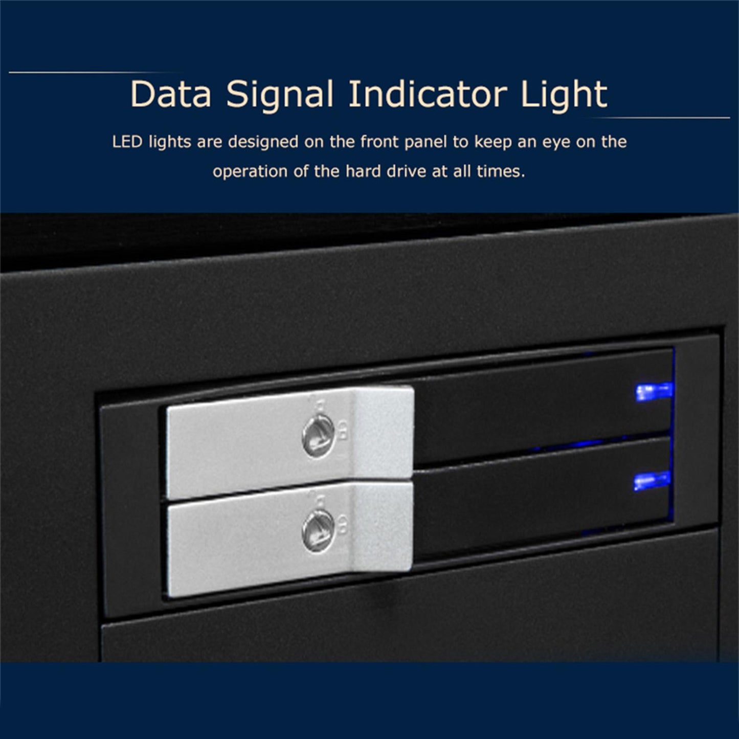 2.5"� SATA Tray Less LED Display Light SATA Mobile Rack for Dual 2.5"� SSD HDD