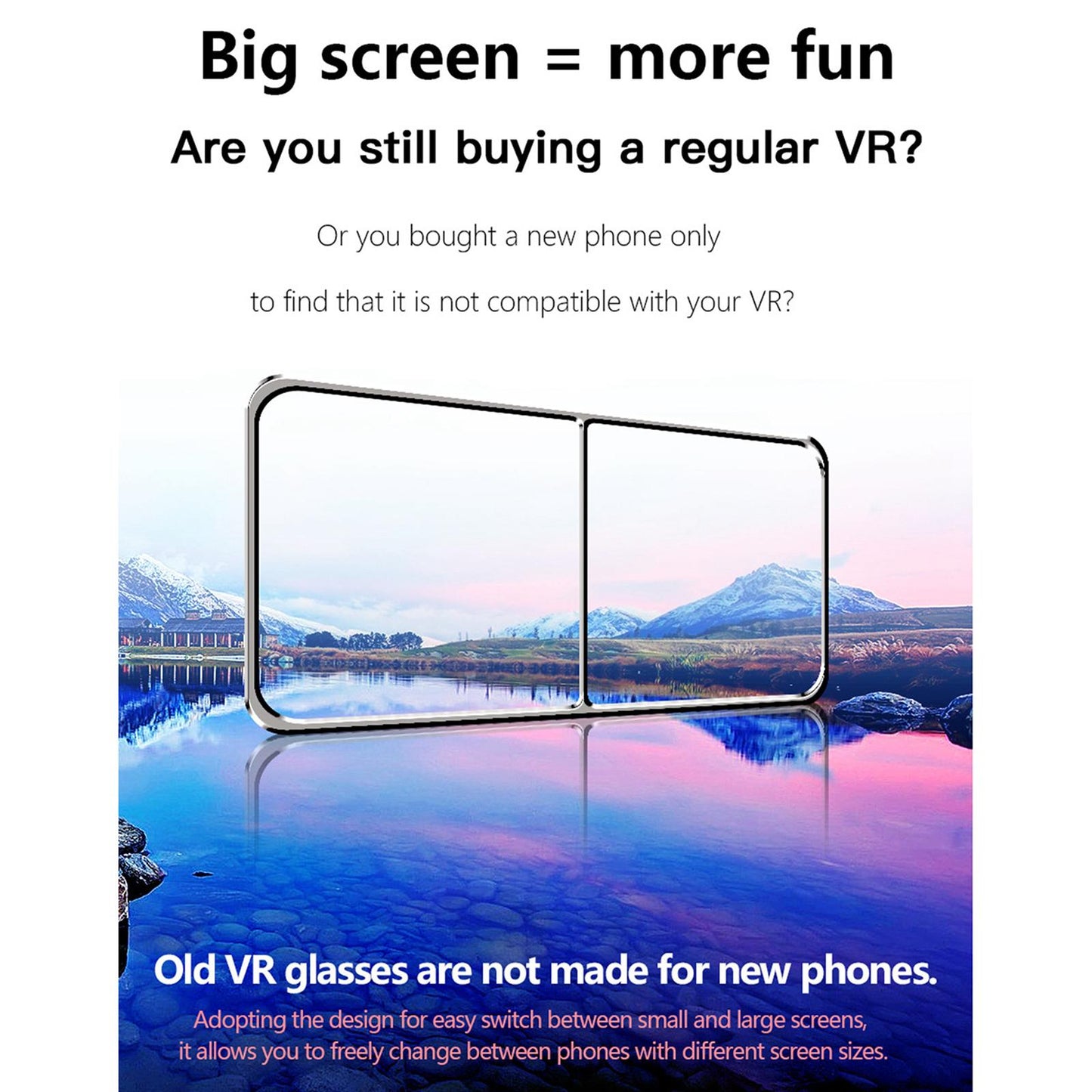 VR Headset Adjustable Blue Light protected Universal for Mobile Games no Controller