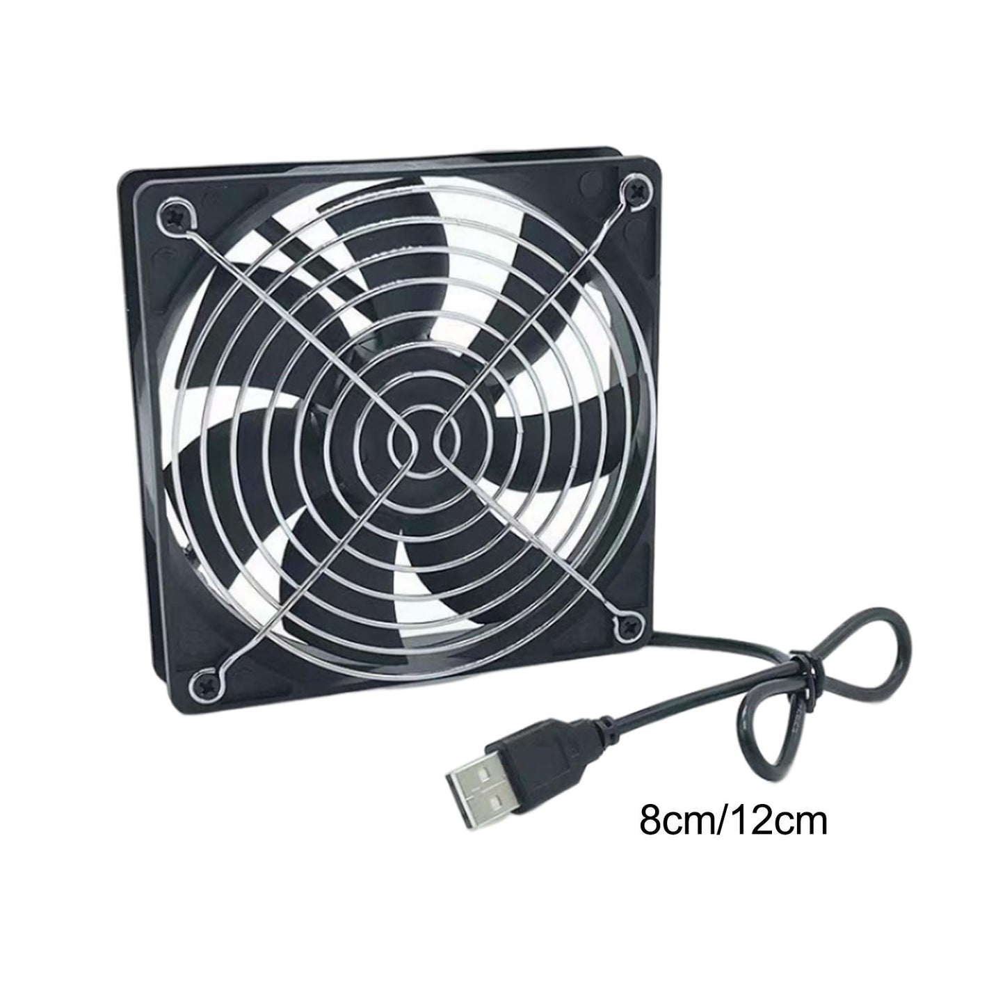 Radiator Cooling Fan 5V USB Computer Cabinet Cooling for Desktop 8cmx8cmx25cm