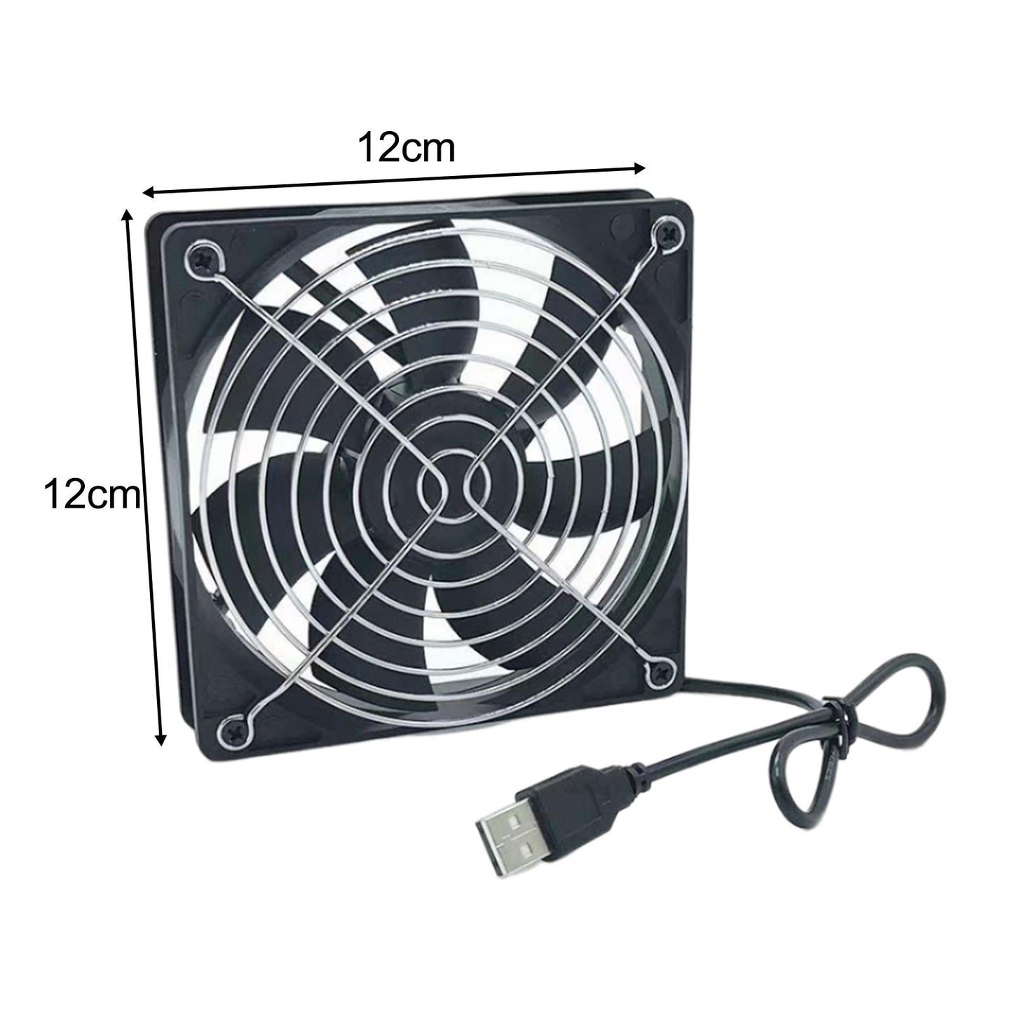 Radiator Cooling Fan 5V USB Computer Cabinet Cooling for Desktop 12cmx12cmx25cm