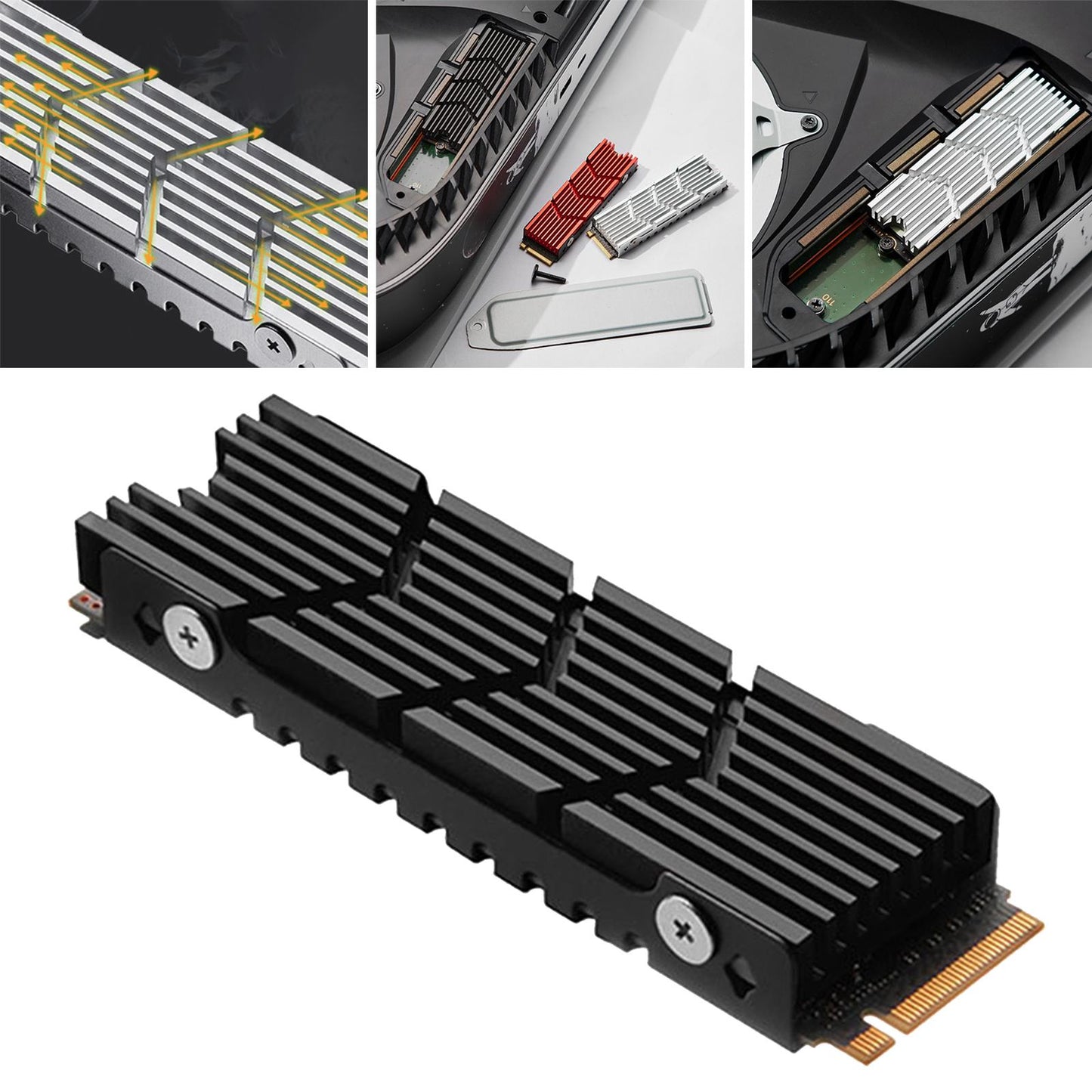 SSD Heat Sink Cover High Performance Spare Parts Premium Hard Disk Heat Sink Black