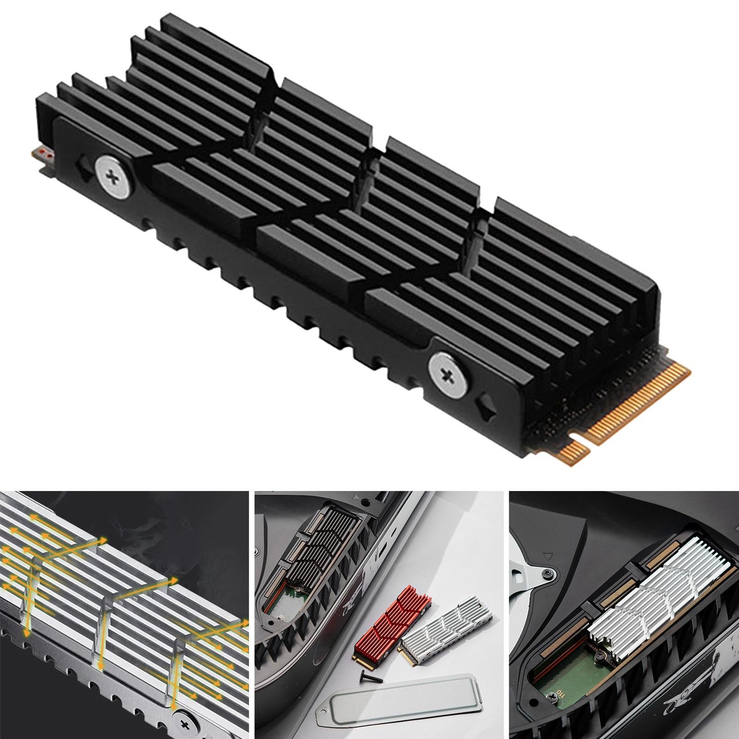 SSD Heat Sink Cover High Performance Spare Parts Premium Hard Disk Heat Sink Black