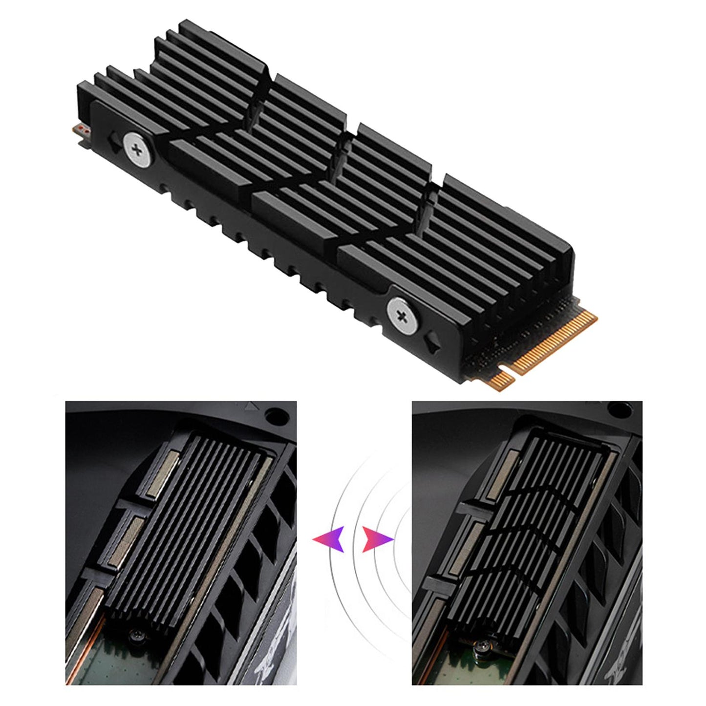 SSD Heat Sink Cover High Performance Spare Parts Premium Hard Disk Heat Sink Black