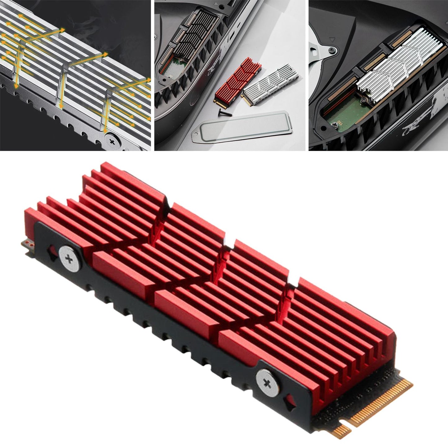 SSD Heat Sink Cover High Performance Spare Parts Premium Hard Disk Heat Sink Red