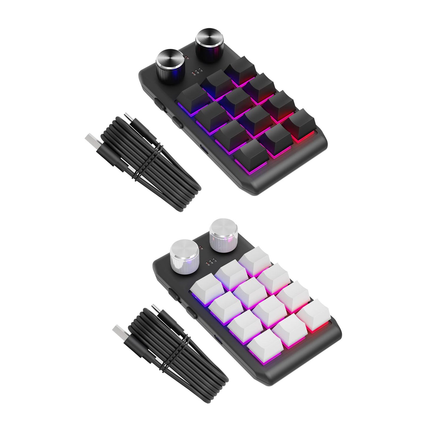 Mechanical Keyboard Non Slip RGB LED 12 Key for Laboratories Music Designers Black