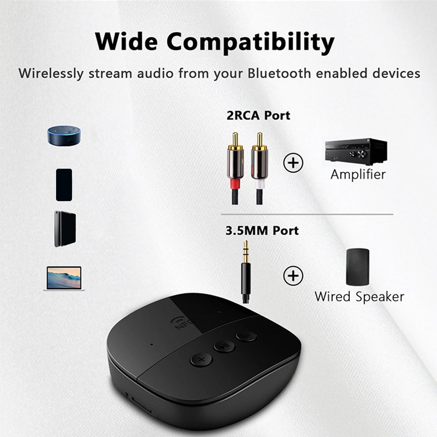 USB Bluetooth Receiver Wireless Audio Adapter for TV Car Stereo Sound System