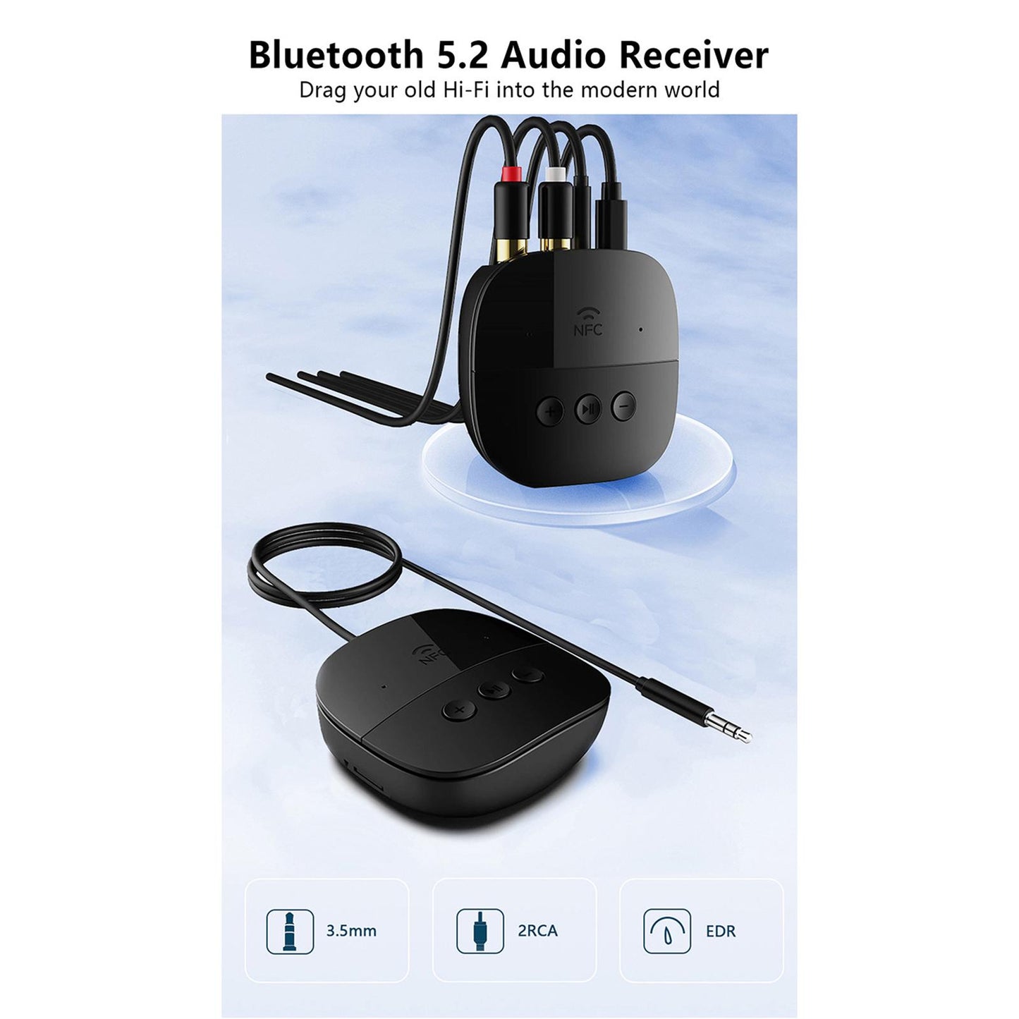 USB Bluetooth Receiver Wireless Audio Adapter for TV Car Stereo Sound System