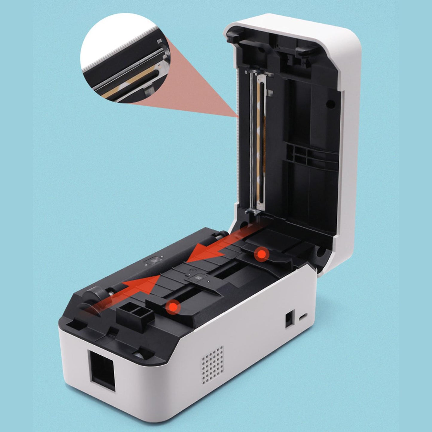 Label Printer EU Plug Mini Thermal Labels Printer for ID Mailing Home Office BT and USB