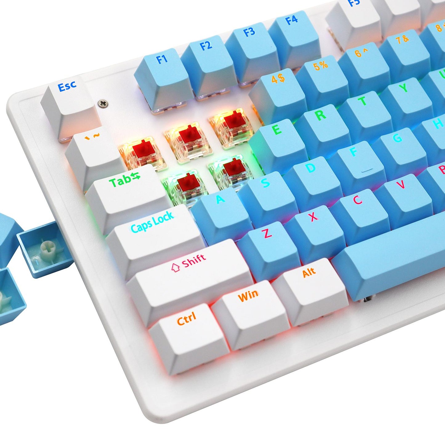 Gaming Mechanical Keyboard Color Mixed Backlit US Layout for PC Desktop Game