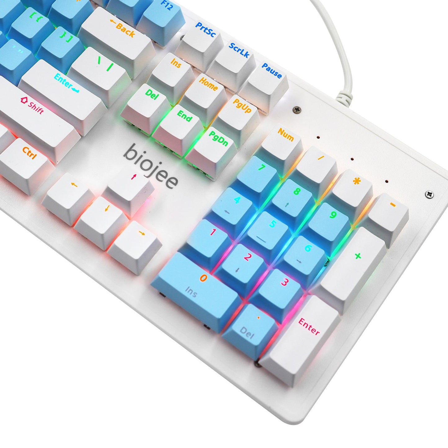 Gaming Mechanical Keyboard Color Mixed Backlit US Layout for PC Desktop Game