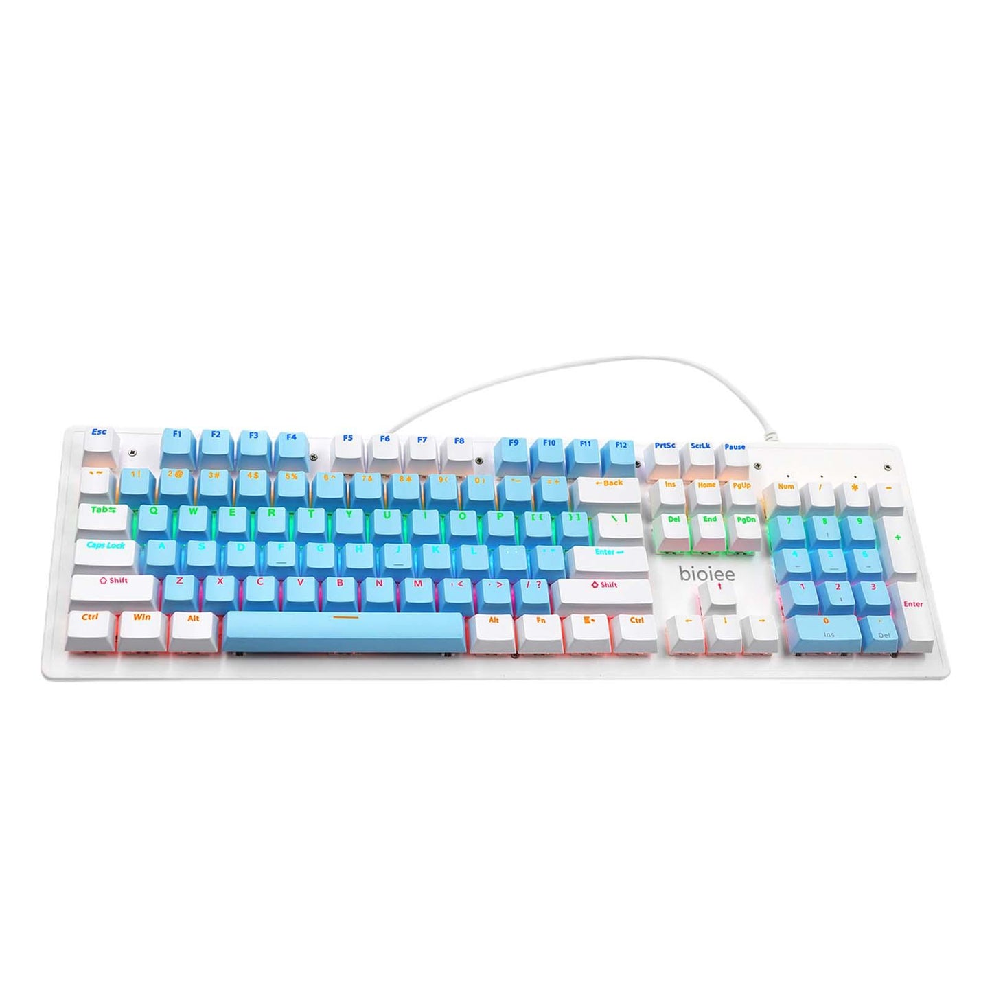 Gaming Mechanical Keyboard Color Mixed Backlit US Layout for PC Desktop Game