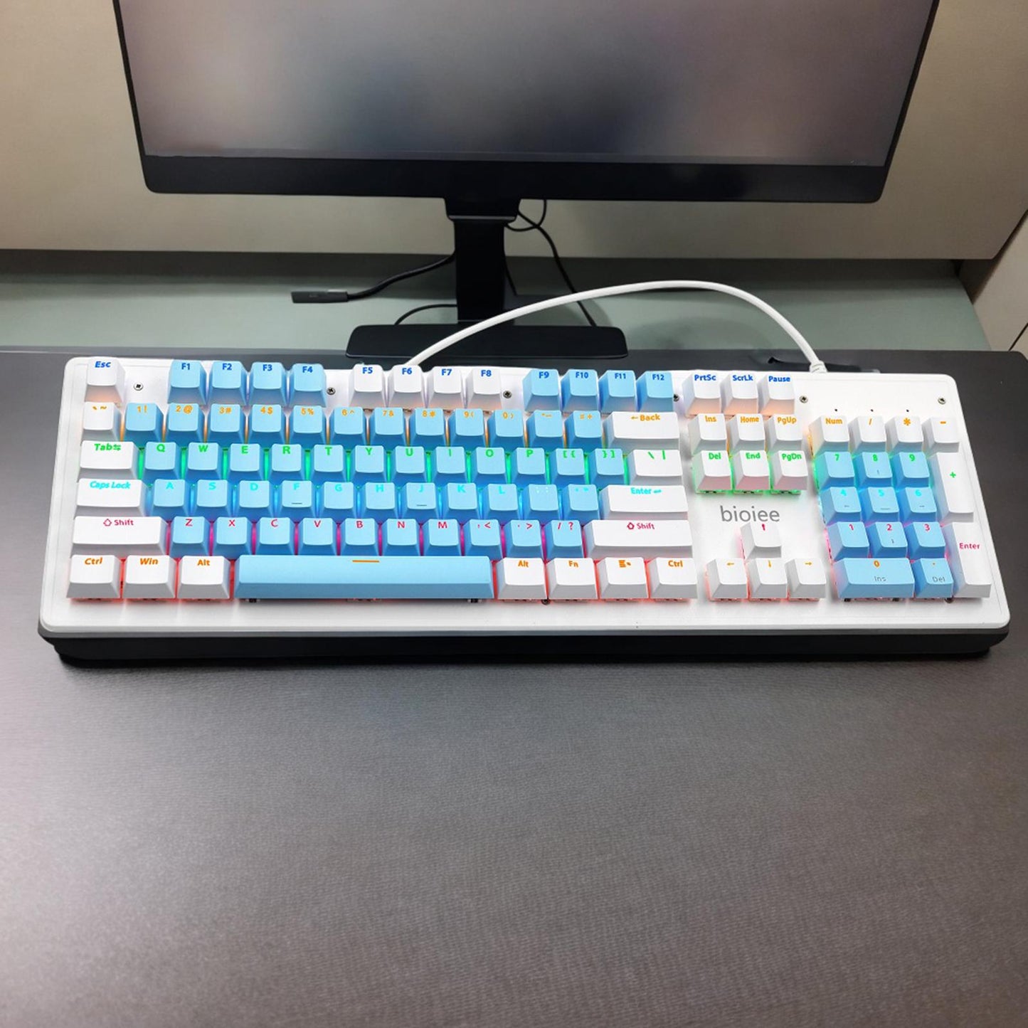 Gaming Mechanical Keyboard Color Mixed Backlit US Layout for PC Desktop Game