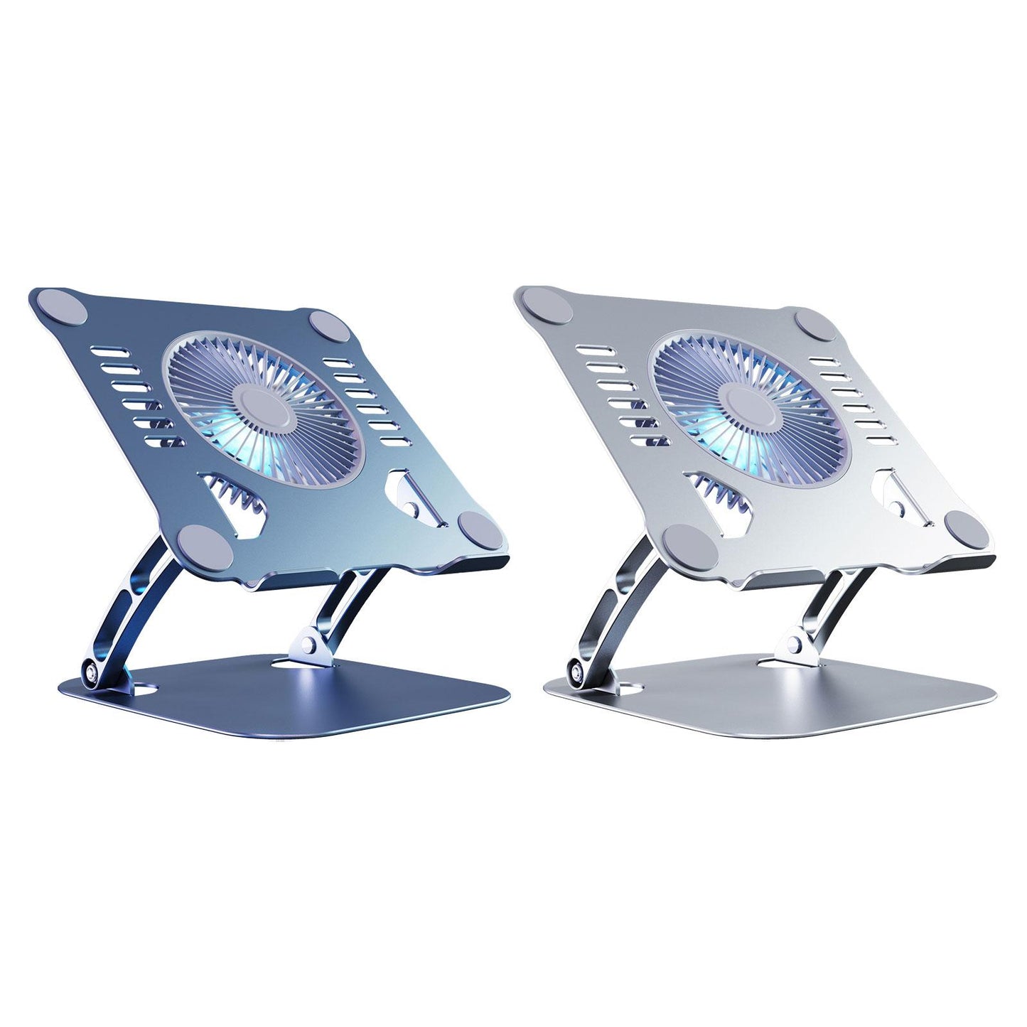 Laptop Holder with Cooling Fan Quiet Fan Adjustable for Notebook Desk Office Silver