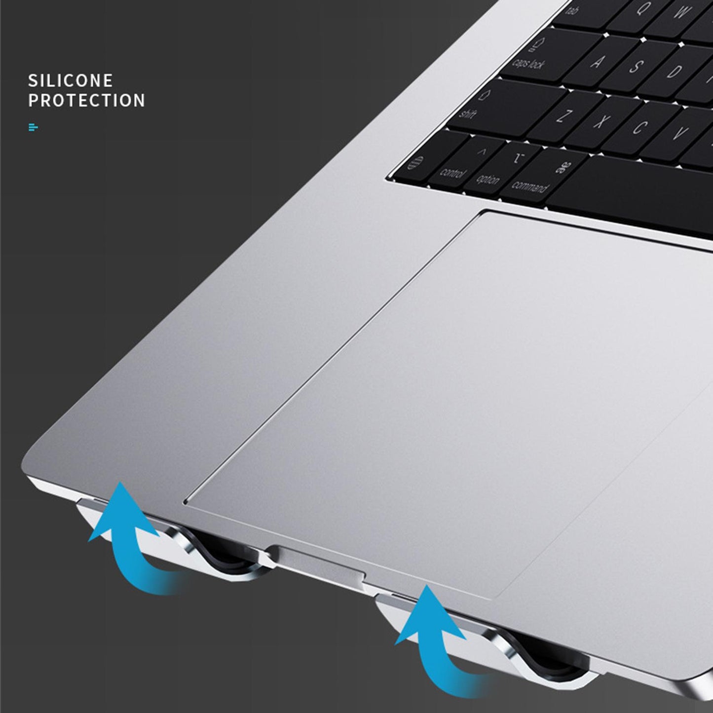 Laptop Holder with Cooling Fan Quiet Fan Adjustable for Notebook Desk Office Silver