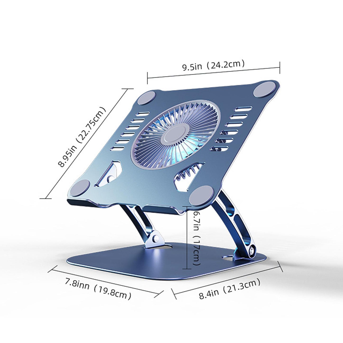 Laptop Holder with Cooling Fan Quiet Fan Adjustable for Notebook Desk Office Gray