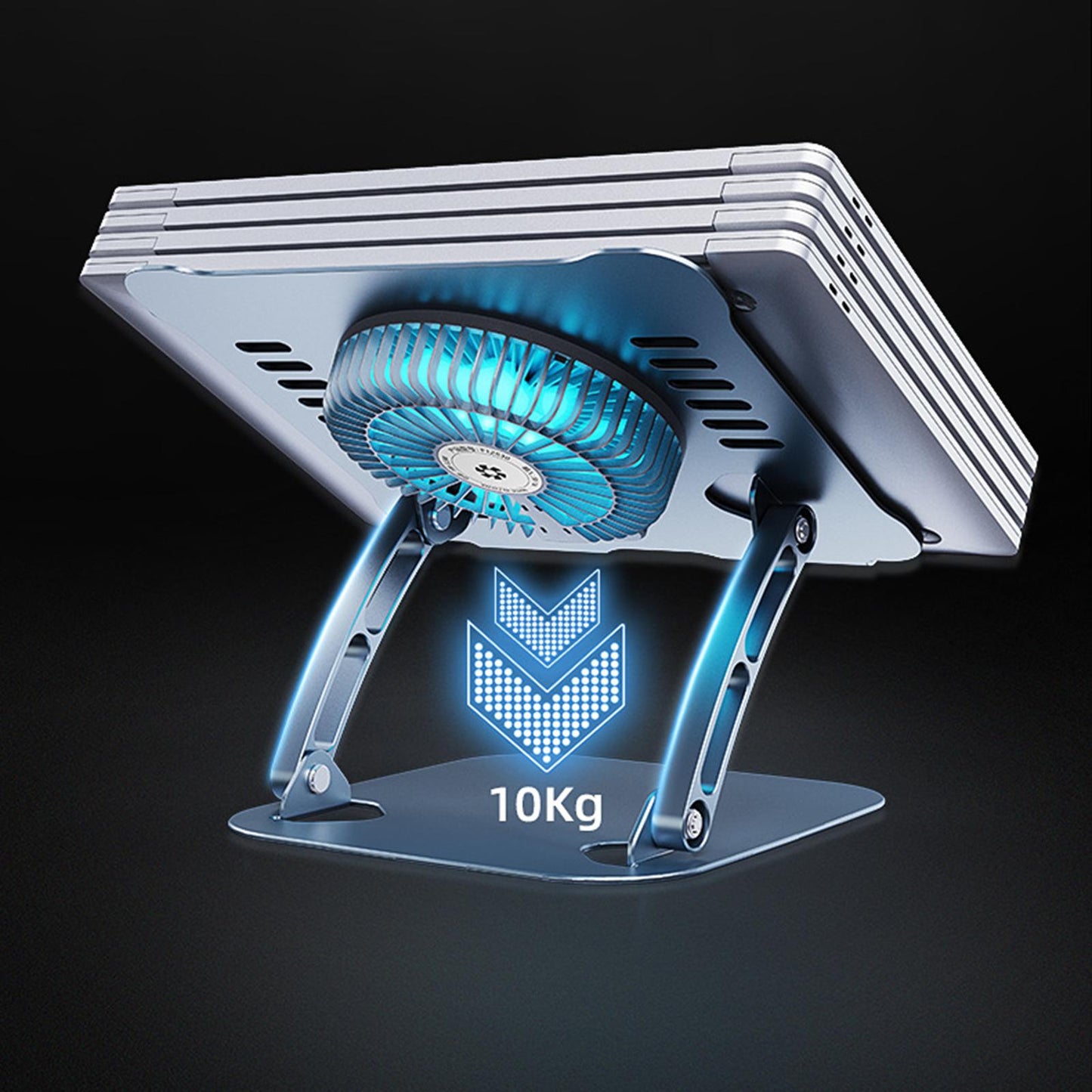 Laptop Holder with Cooling Fan Quiet Fan Adjustable for Notebook Desk Office Gray