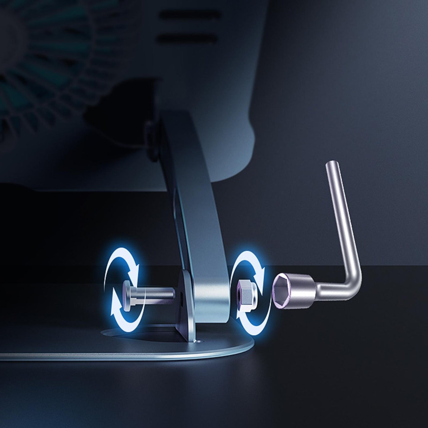 Laptop Holder with Cooling Fan Quiet Fan Adjustable for Notebook Desk Office Gray