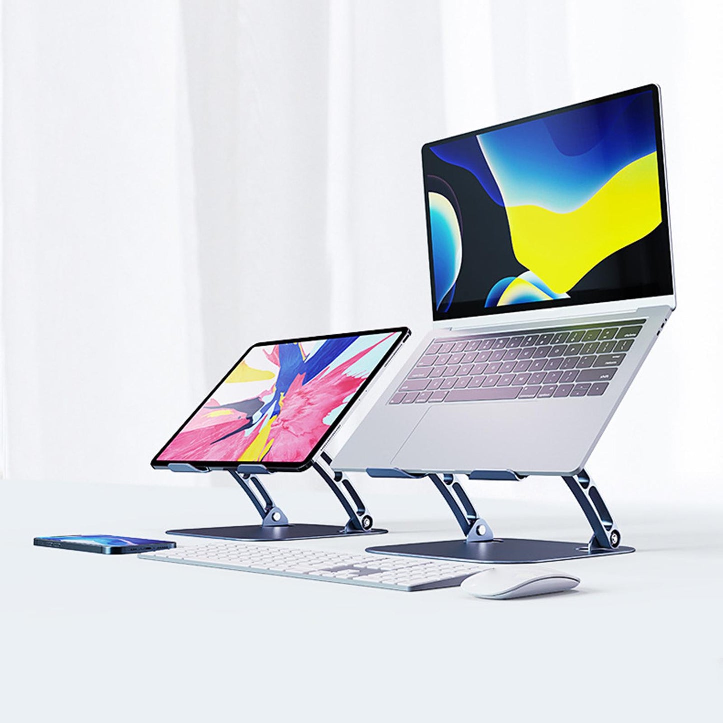 Laptop Holder with Cooling Fan Quiet Fan Adjustable for Notebook Desk Office Gray