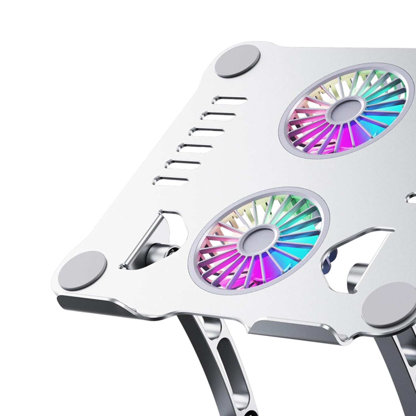 Laptop Stand with Cooling Fan USB Multi Angle Computer Stand for Notebook PC Silver