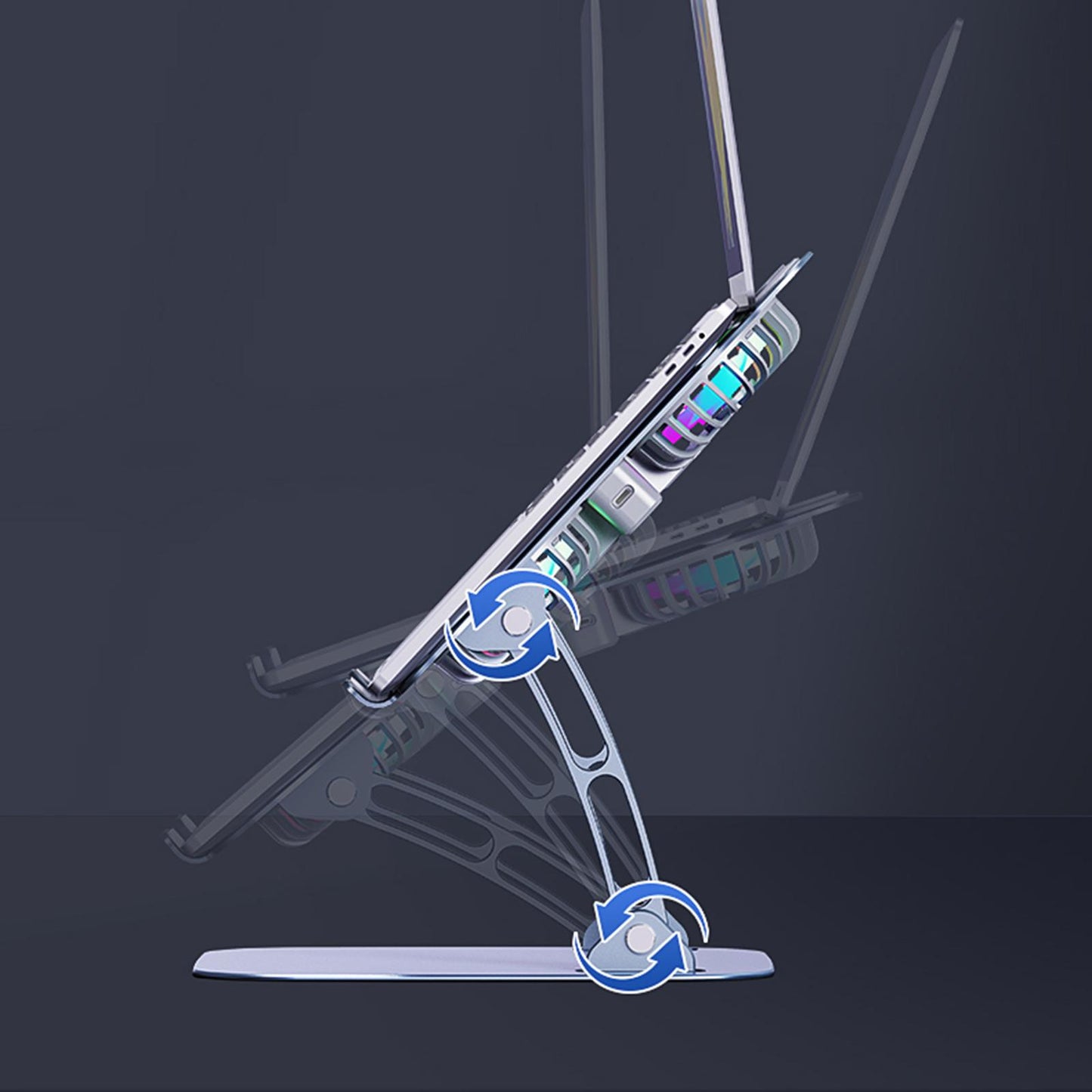 Laptop Stand with Cooling Fan USB Multi Angle Computer Stand for Notebook PC Gray