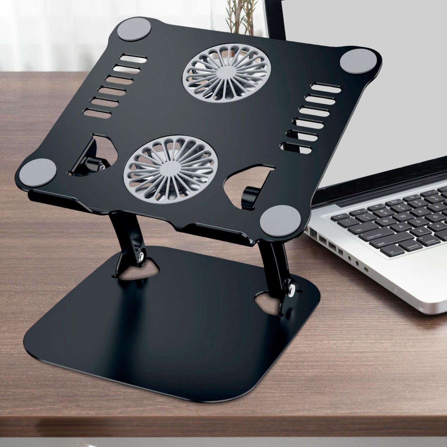 Laptop Stand with Cooling Fan USB Multi Angle Computer Stand for Notebook PC Black