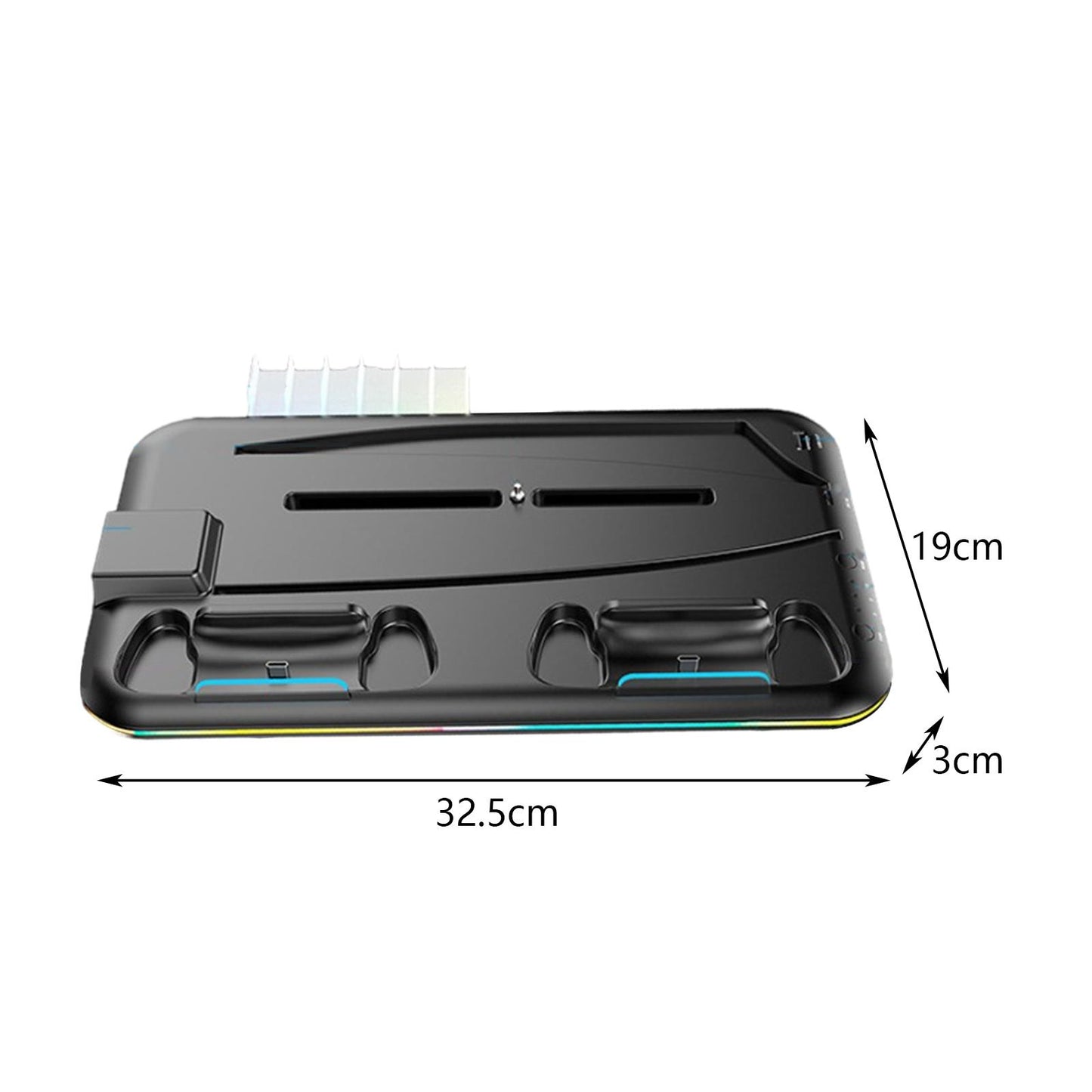 Cooling Stand Controller Charging Station Headphone Hook for PS5 Console Black