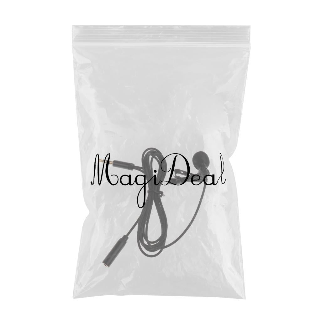 3.5mm Plug Clip On Lapel Collar Condenser Microphone with Earphone Adapter