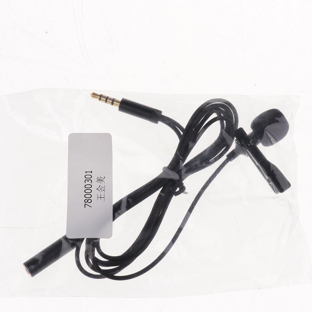3.5mm Plug Clip On Lapel Collar Condenser Microphone with Earphone Adapter
