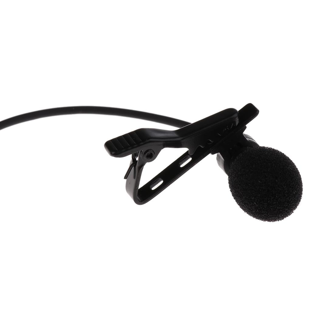 3.5mm Plug Clip On Lapel Collar Condenser Microphone with Earphone Adapter