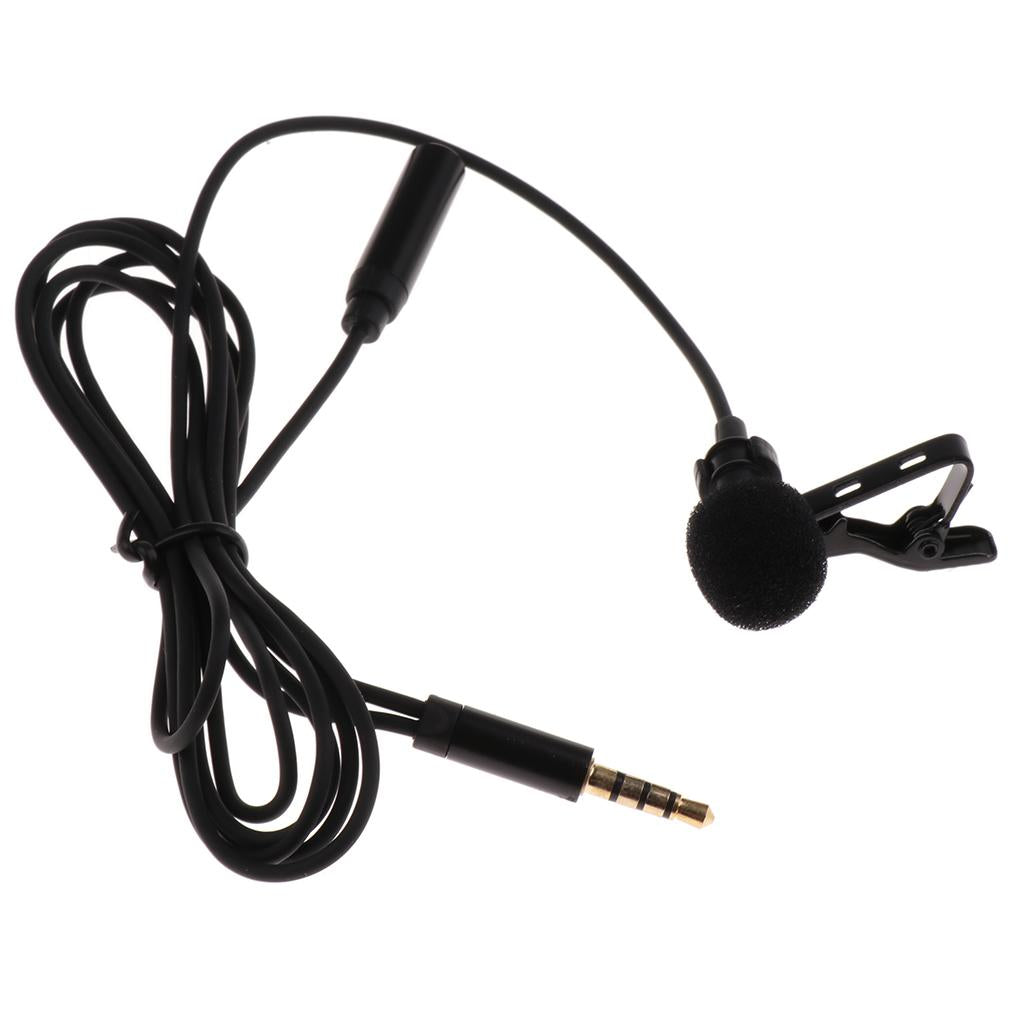 3.5mm Plug Clip On Lapel Collar Condenser Microphone with Earphone Adapter