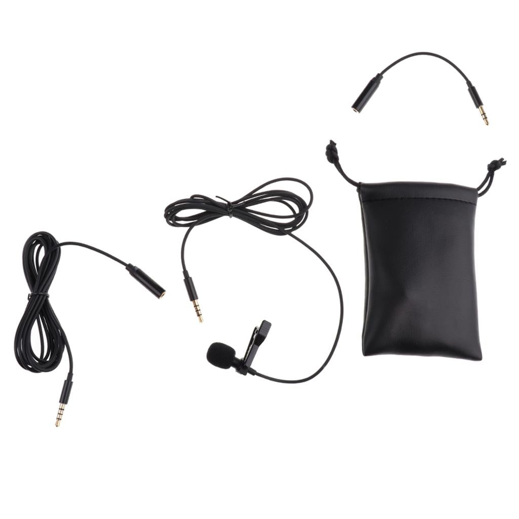 3.5mm Lapel Clip-on Microphone with Microphone Adapter Cable for Smartphone