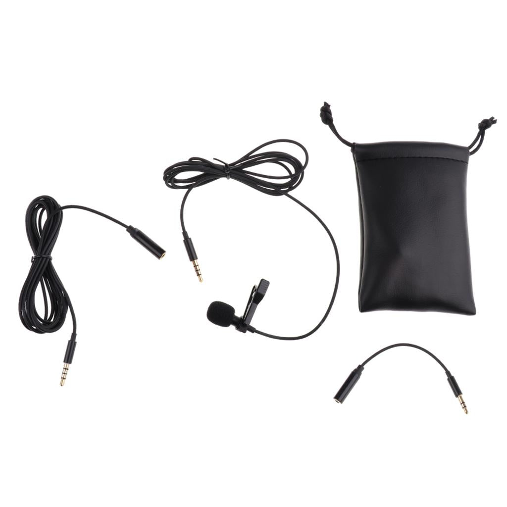3.5mm Lapel Clip-on Microphone with Microphone Adapter Cable for Smartphone