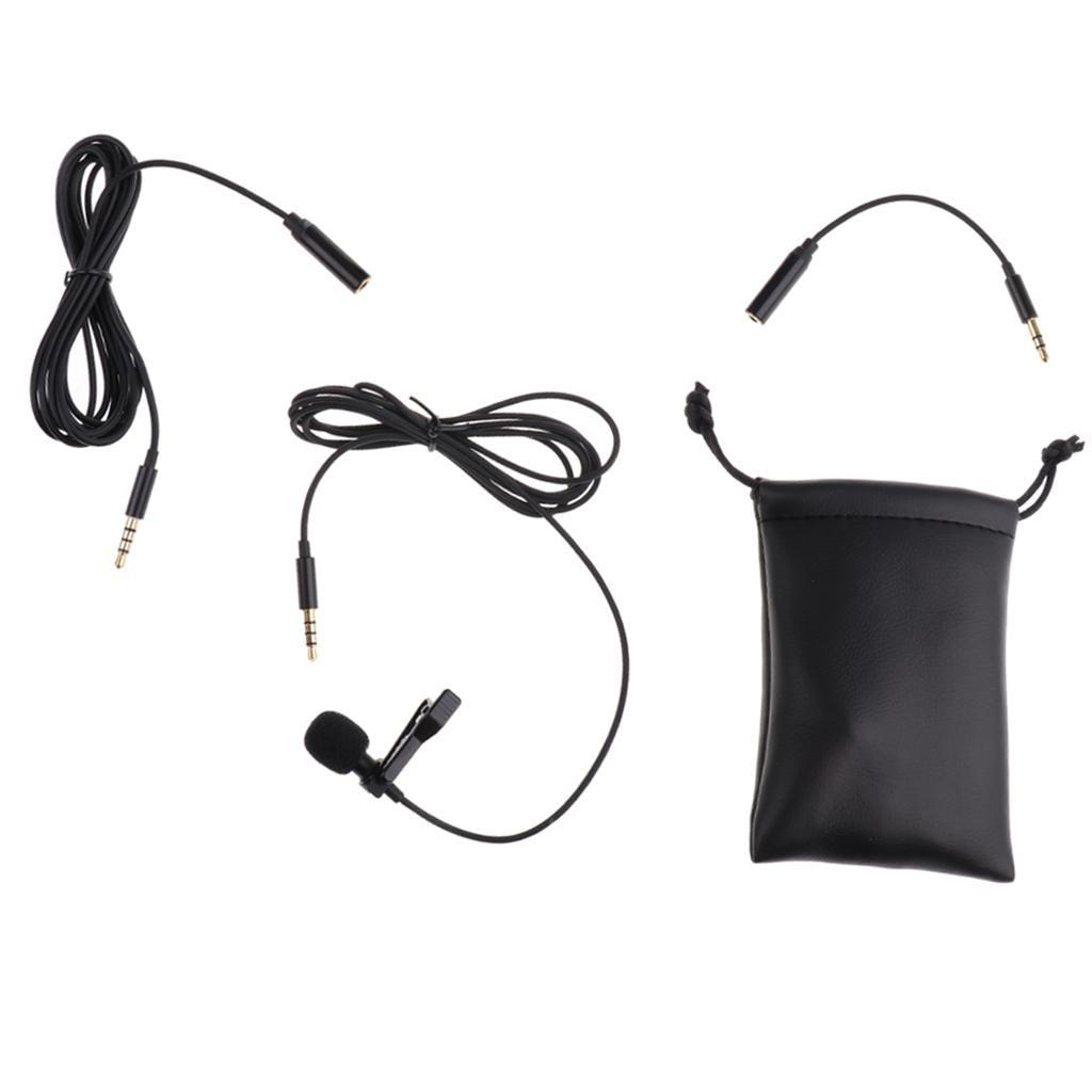 3.5mm Lapel Clip-on Microphone with Microphone Adapter Cable for Smartphone