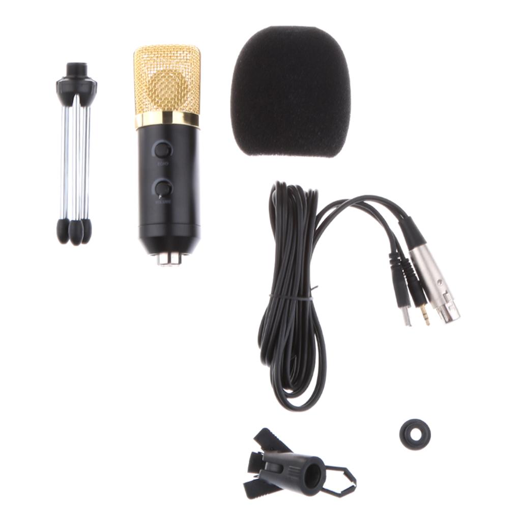 Condenser Microphone Kit Studio Recording Microphone+Shock Mount+Foam Cap