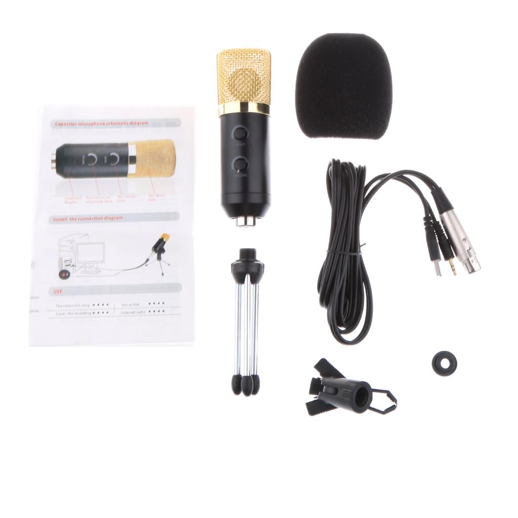 Condenser Microphone Kit Studio Recording Microphone+Shock Mount+Foam Cap