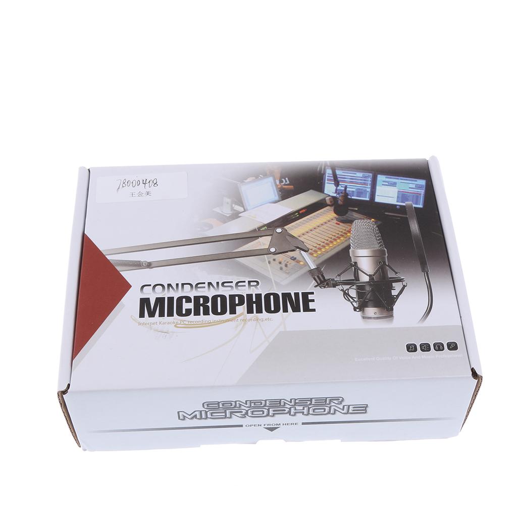 Condenser Microphone Kit Studio Recording Microphone+Shock Mount+Foam Cap