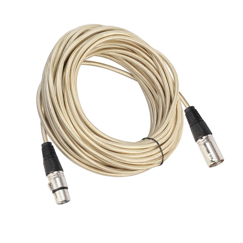 XLR Male to Female Microphone Cable for Guitar Amplifier Luxury Gold 1000cm
