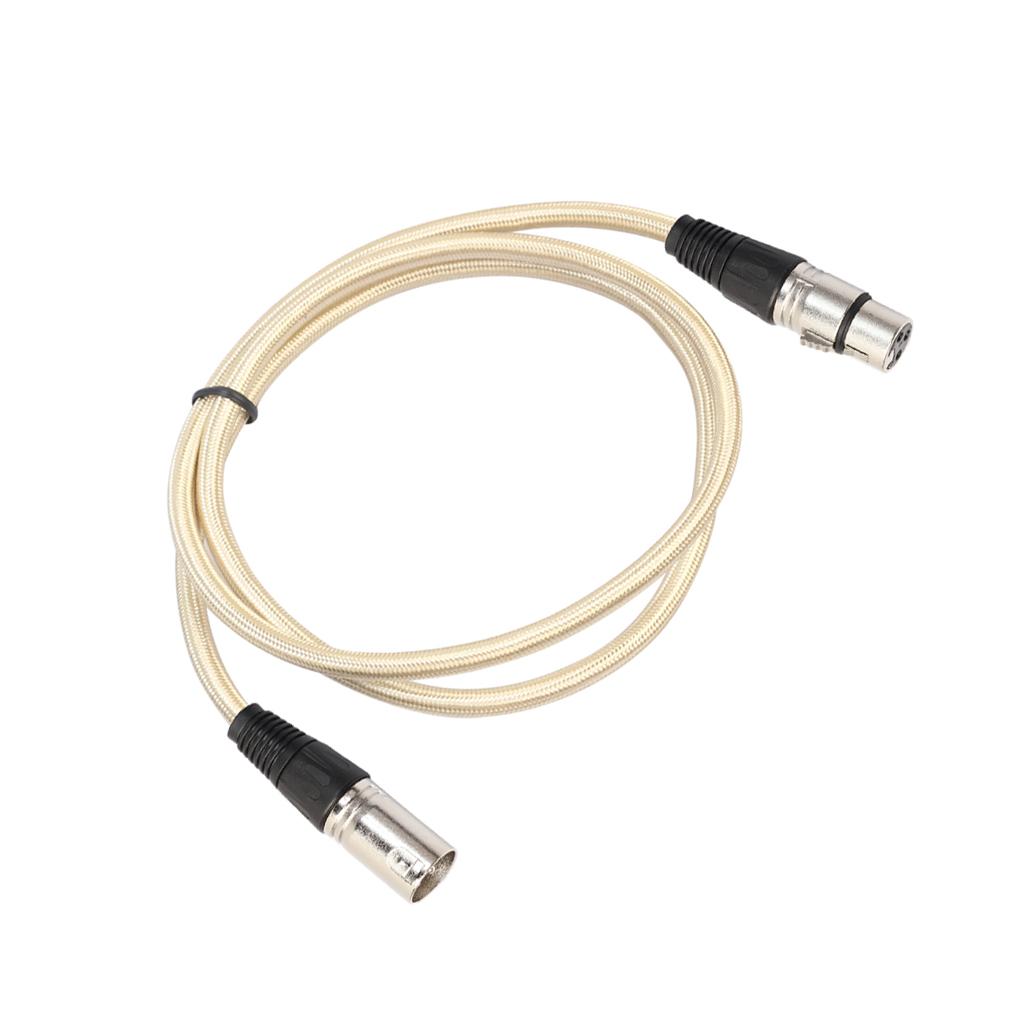 XLR Male to Female Microphone Cable for Guitar Amplifier Luxury Gold 180cm