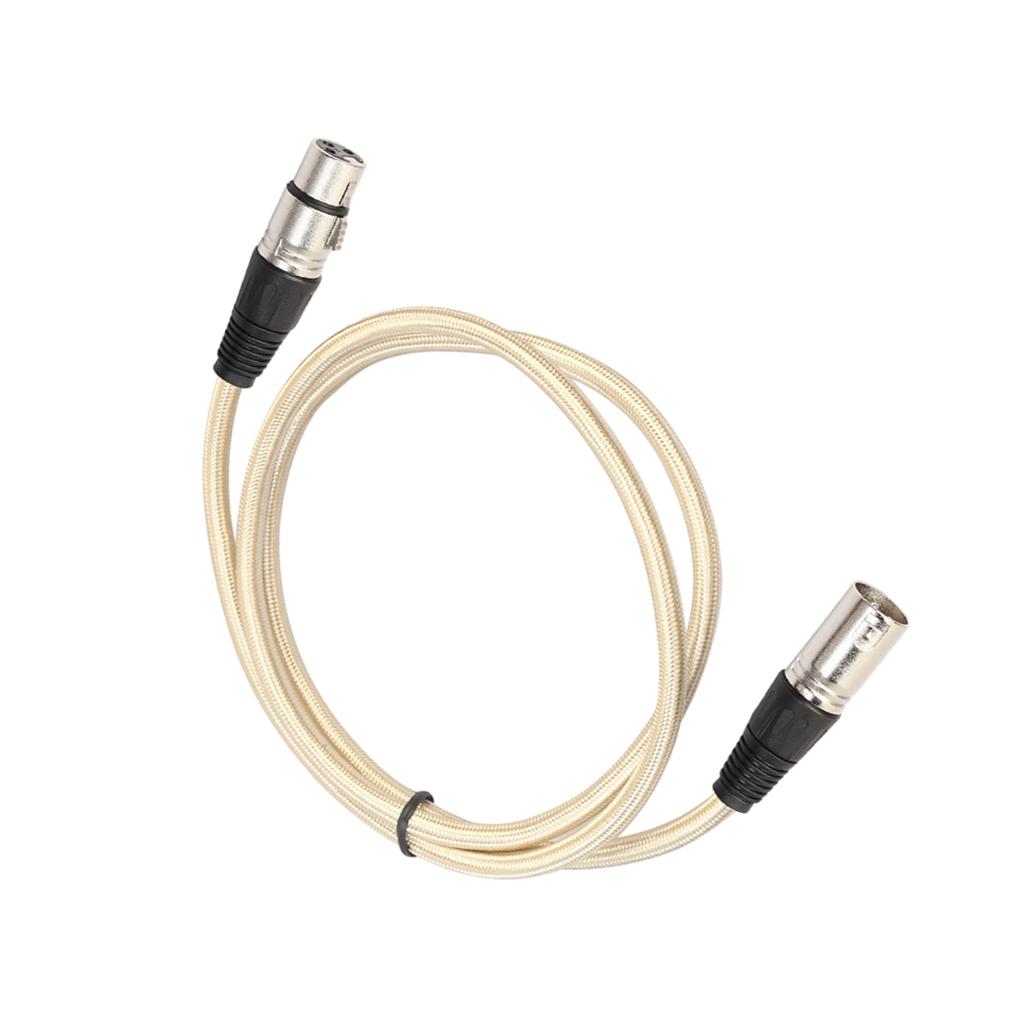 XLR Male to Female Microphone Cable for Guitar Amplifier Luxury Gold 180cm